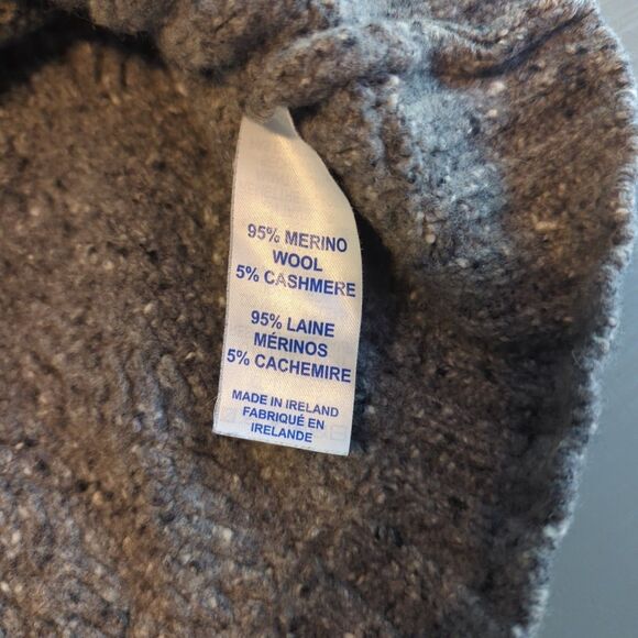 Nua Sweater Womens Large Gray Merino Wool Cashmere 1/4 Zip Ireland - Picture 7 of 9